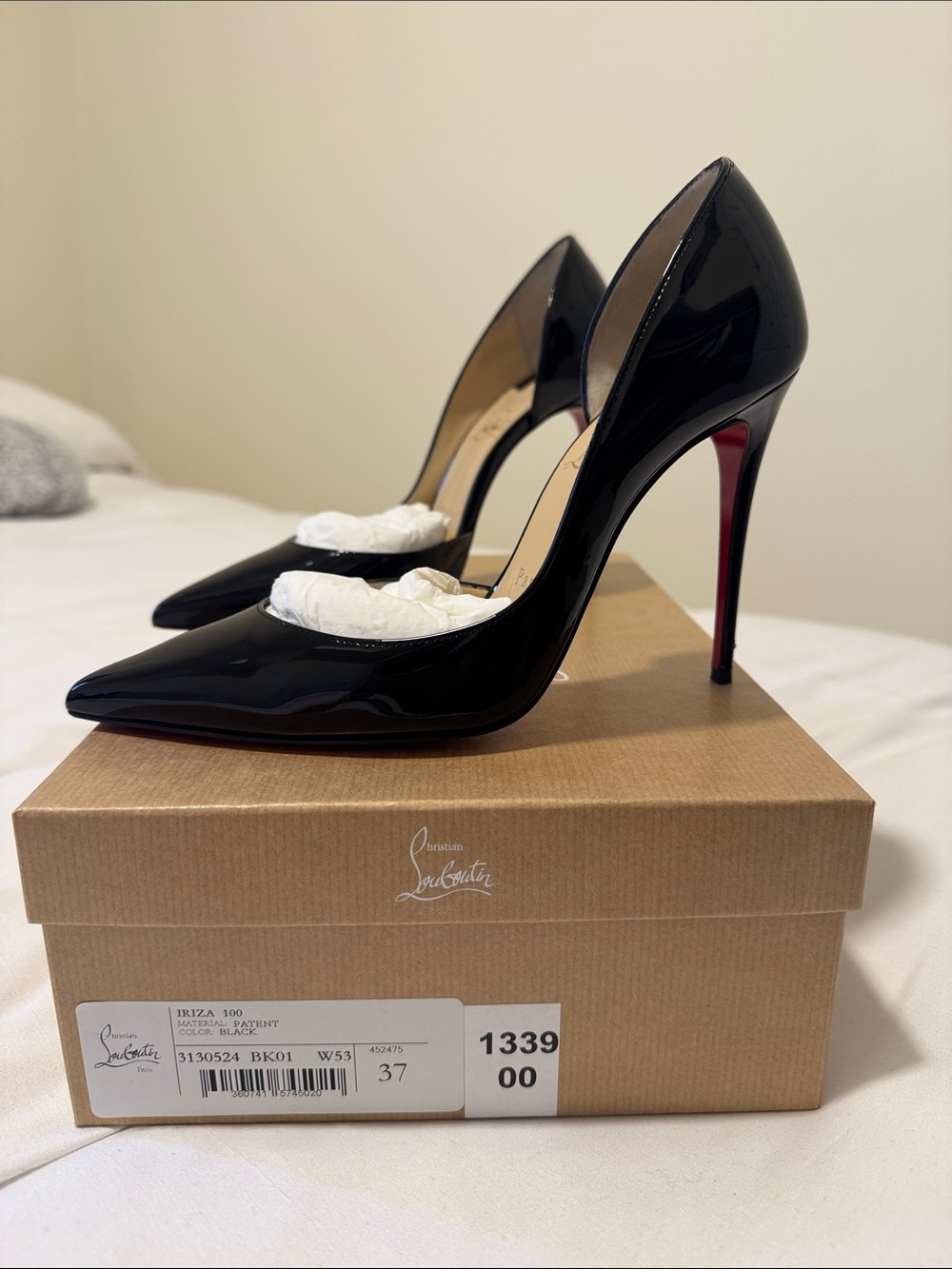 Christian Louboutin Black Patent Stiletto with Red Sole